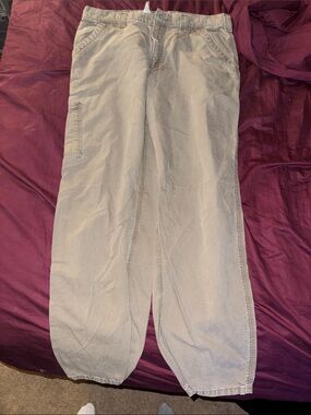 Carhartt Men's Casual Cargo Pants in Light Khaki 35x32 Dungaree Fit